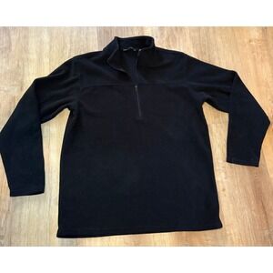 Cabela's Men's Jacket Size Large Black Fleece 1/4 Zip Long Sleeve